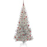 vidaXL Božično drevo med 300 LED z stojalom srebrna 210 cm PET | Shoptok.si