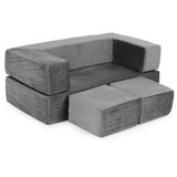 ECO TOYS Modularna sklopiva sofa za djecu – 4 mekana jastuka, siva, | shoptok.hr
