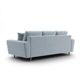 Cosmopolitan Design Svetlo modra žametna raztegljiva sedežna garnitura s prostorom za shranjevanje 235 cm Kyoto – | Shoptok.si