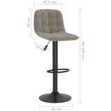 vidaXL Barski stolček svetlo siv žamet, (20967431) | Shoptok.si