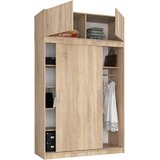 AKORD Mono Garderobna Omara Z Drsnimi Vrati Z Nadgradnjo, Hrast Sonoma, (5000331703) | Shoptok.si