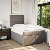 vidaXL Krevet s oprugama i madracem smeđesivi 120 x 190 cm od tkanine | shoptok.hr