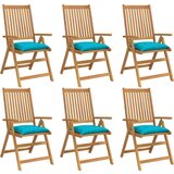  Jastuci za stolice 6 kom tirkizni 50x50x7 cm od tkanine Oxford | shoptok.hr