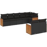  The Living Store Vrtna sedežna garnitura 8-delna z blazinami črn poli ratan - Vrtna Sedežna Garniture, (21460913) | Shoptok.si