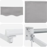 vidaXL Ročna Retraktibilna Tenda Svetlo Siva 500x300 cm, Material za Zamenjavo Tende za 5x3 m Okvir Svetlo Siva | Shoptok.si