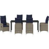  Set vrtnih stolova s jastučićima crni poli-ratan | shoptok.hr