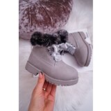 Boto Children's Boots Trapper Boots Warmed With Fur Grey Tesoro | Shoptok.si
