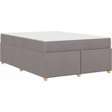  Konstrukcija postelje z vzmetnico Taupe 140 x 200 cm blago | Shoptok.si