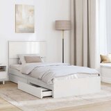  Krevet s od storage Bijelo 75 x 190 cm Konstruirano drvo | shoptok.hr