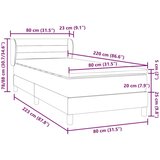 Box spring krevet s madracem ružičasti 80 x 220 cm baršunasti | shoptok.hr