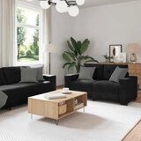  Dvodijelni set sofa s jastucima, crni baršun | Shoptok.si