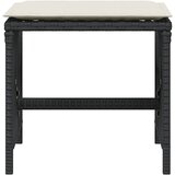  Vrtni taburei s jastucima 4 kom crni 41x41x36 cm od poliratana | shoptok.hr