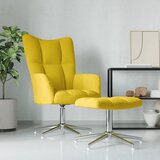  The Living Store Stol za sproščanje s stolčkom gorčično rumen žamet - Stol Za Sproščanje, (21449282) Cene