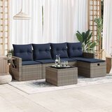 vidaXL 6-dijelni set vrtnih sofa od poliratana s jastucima sivi | shoptok.hr