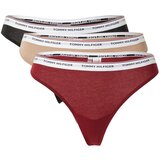 Tommy Hilfiger Tanga gaćice toplo smeđa / bordo / crna / bijela Cijene