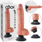 King Cock 10 savitljivi, testisi, vibrator sa vakuumom (25 cm) - prirodni | shoptok.hr