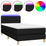 Maison Chic Box spring postelja - Vzmetna postelja z vzmetnico LED črna 80x200 cm blago SL15520, (21895716) Cene
