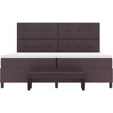  Krevet s opruga kutije Tamno smeđa 200 x 200 cm tkanina | shoptok.hr