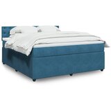 vidaXL Box spring postelja z vzmetnico modra 180x200 cm žamet Cene