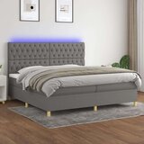  Box spring s madracem LED tamnosivi 200x200 cm tkanina Cijene