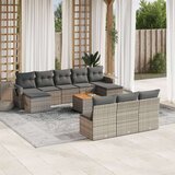 vidaXL 11-dijelni set vrtnih sofa od poliratana s jastucima sivi | shoptok.hr