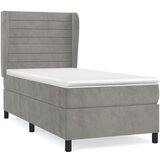 vidaXL Box spring postelja z vzmetnico svetlo siv 90x190 cm žamet, (20892870) Cene