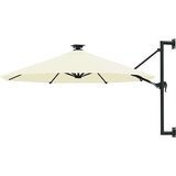  Stenski senčnik z LED in kovinskim drogom 300 cm peščen, (20609455) | Shoptok.si