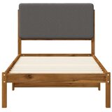  Krevetni okvir s tapiciranim uzglavljem Prirodna i svjetlosiva - Prirodna i svjetlosiva 90 x 190 cm | shoptok.hr