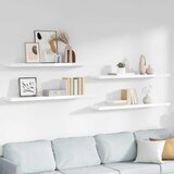  Plutajuće zidne police 4 kom sjajne bijele 120x23,5x3,8 cm MDF | shoptok.hr