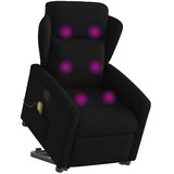  Masažni naslonjač na podizanje od tkanine crni | shoptok.hr