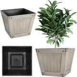 KADAX cvetlični lonec 30 cm kvadraten cvetlični lonec za balkon ali teraso siv, (5000350937) | Shoptok.si