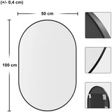  Ovalno ogledalo 100x50 cm s crnim okvirom | shoptok.hr
