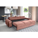 ELTAP Rožnata žametna raztegljiva sedežna garnitura 261 cm Laurence – | Shoptok.si