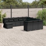 vidaXL 12-dijelni set vrtnih sofa od poliratana s jastucima crni | shoptok.hr