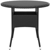  5-dijelni vrtni bistro set od poliratana i kaljenog stakla crni | shoptok.hr