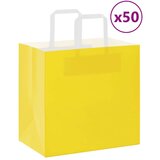  Papirnate vrećice 50 kom s ručkama žute 26x17x25 cm | shoptok.hr