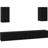 vidaXL TV Kabinet za Zid s policom s pohranom s vratima 6 pcs Crni hrast Konstruirano drvo | shoptok.hr