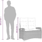  Vrtni naslonjač s jastucima sivi od poliratana - Siva 105 x 66 x 93 cm 1 1 | shoptok.hr