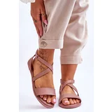 Big Star Leather Ankle Sandals LL274A163 Nude