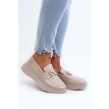 S. BARSKI Women's Leather Platform Moccasins Beige S.Barski LR490 | Shoptok.si