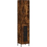 Maison Chic Visoka omara - Komoda - Predalnik dimljeni hrast 34,5x34x180 cm inženirski les, (21721593) | Shoptok.si