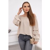 Kesi Spanish blouse with decorative sleeves beige Cene