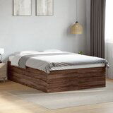 Maison Chic Posteljni okvir - Dvoposteljna postelja - Zakonska postelja rjav hrast 120x190 cm inženirski les-J14760, (21769909) | Shoptok.si