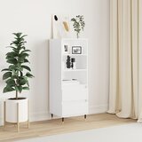 vidaXL Visoka omara Bela 40x36x110 cm inženirski les | Shoptok.si