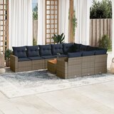 vidaXL 11-dijelni set vrtnih sofa od poliratana s jastucima sivi | shoptok.hr