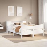  Posteljni okvir brez vzmetnice bel 120x200 cm trdna borovina | Shoptok.si