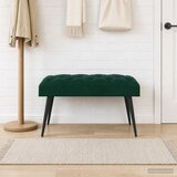  Klupa s gumbastim tkanjem Tamnozelena 80 x 40 x 46 cm Baršun | shoptok.hr