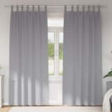 vidaXL Zavese z zavesami 2 pcs Svetlo siva 225x140cm Poliester | Shoptok.si