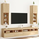 TV ormarići s LED svjetlima 2 kom boja hrasta 30,5x30x102 cm Cene