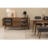 Hanah home vina bench 04 1053 walnut anthracite (produžni trpezarijski sto, stolice i konzola (6 komada) | ePonuda.com